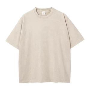 100% coton lourd hommes surdimensionné col rond T-Shirt mince Anti-rides Anti-rétrécissement respirant longue longueur goutte épaule tricoté - Product Image 5