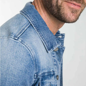 2025 nouveau arrivé à la mode léger lavé coton Denim veste pour hommes tenue décontracté col rabattu lourd veste - Product Image 5