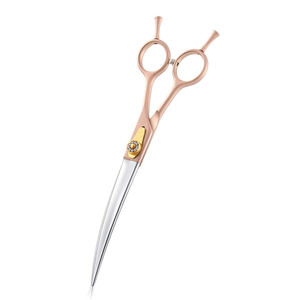 Ciseaux de toilettage pour animaux de compagnie en acier inoxydable incurvés de 7 pouces, de luxe, avec poignées confortables, sûrs, précis, faciles à utiliser et réutilisables, vente en gros - Product Image 4