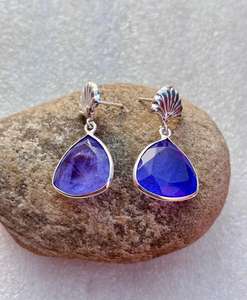 Boucle d'oreille en tanzanite faite à la main en argent sterling 925, beaux bijoux pour femmes, bijoux en tanzanite - Product Image 6