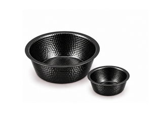 Juego de 2 tazones redondos de cobre negro martillado para pedicura y manicura, para salón de uñas - Product Image 4
