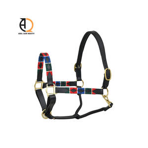 Harnais réglable en cuir tressé souple rembourré avec boucles confortables, personnalisable en couleur/logo - Product Image 1