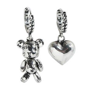 Argent <b>Huggie</b> Earrings Boucles D'oreilles Nounours D'amour Cartoonaire Design for Gifts - Product Image 2