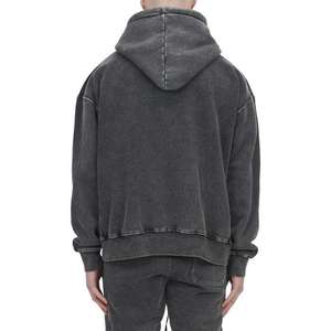 Sweat à capuche Vintage Stone Acid Wash pour hommes de haute qualité Logo personnalisé Meilleure vente pour l'hiver Prix raisonnable Lettre anti-rétrécissement - Product Image 4