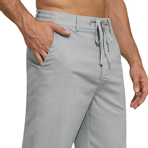 Jogger Pantalons pour hommes Taille haute avec poches Pantalons légers pour hommes 100% Polyester Pantalons surdimensionnés en tricot de poids moyen - Product Image 3