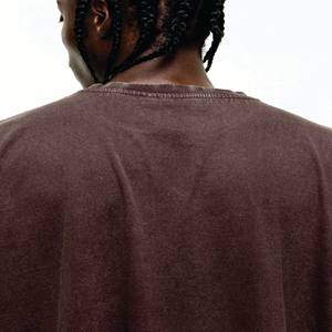 T-shirts en vrac vierges de mode pour hommes lourds T-shirt en coton surdimensionné à épaules tombantes Logo personnalisé T-shirts vierges Pastel - Product Image 3