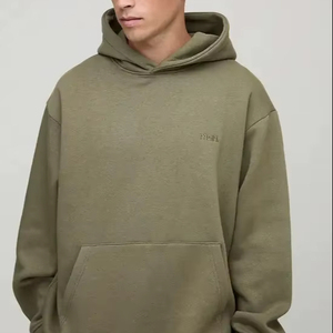 Service OEM, logo personnalisé, sweat-shirt à capuche d'hiver pour homme, tendance 2024, premium, 100% coton, tissu polaire uni, broderie, surdimensionné - Product Image 1