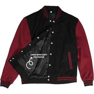 Customized Men's High Quality Varsity <b>Jacket</b> with Long Sleeves Stand Collar Canvas Winter Season Customizable Letter Pattern - Product Image 3