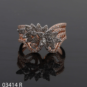 Bague de fiançailles solitaire en or rose 14/18 carats avec diamant rond taille brillant pour femme, certifiée, tendance, pour soirée - Product Image 2