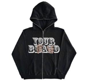 OEM Logo personnalisé vierge de détresse plaine sans cordon de serrage poids lourd sweat à capuche court bord bas recadrée ourlet brut sweats à capuche pour hommes - Product Image 6