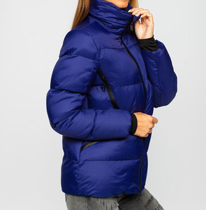 Vestes matelassées en duvet brillant de style luxueux, coupe ajustée, grande taille, col en nylon, logo personnalisé, rembourrage en polyester, vêtements d'automne pour femmes - Product Image 2