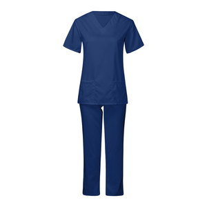 Conjuntos de uniformes médicos de manga corta para clínica dental y hospital femenino, tela de elastano con detección de agujas y fusión sin costuras - Product Image 2