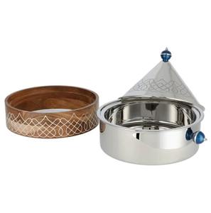 Réchaud alimentaire en acier inoxydable de haute qualité avec un design en résine à pois en relief, magnifiquement conçu par des artisans indiens qualifiés. - Product Image 6