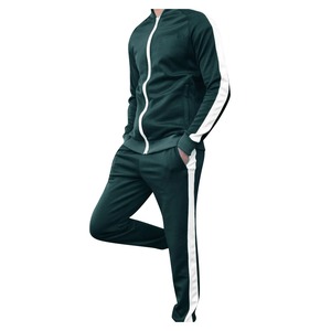2025 nouveaux hommes respirant solide motif sweat + pantalons de survêtement ensemble fermeture éclair col montant sport Jogging Fitness vêtements pour l'hiver - Product Image 2