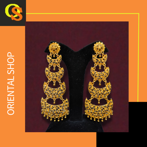 Acheter Boucles d'oreilles serties de boucles d'oreilles de style Jhumka en plaqué or 22CT uniques Bijoux pour femmes par les exportateurs - Product Image 2