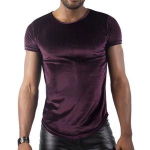 Camisetas de terciopelo Valour de la mejor calidad para hombre, ropa de gimnasio con cuello redondo, camiseta ajustada y cómoda con estampado personalizado, ropa de verano - Product Image 1