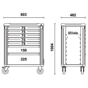 Cabina de rodillo móvil BETA con 7 cajones Gabinetes de herramientas de sistema antivuelco - Product Image 4