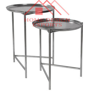 Diseño atractivo Textura única Top Mesa de anidamiento de metal de acero inoxidable Muebles de sala de estar modernos a precio mayorista - Product Image 3