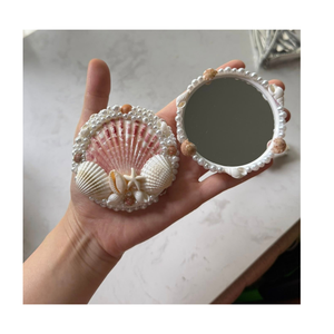 Espejo de concha artesanal para decoración costera, espejo de pared decorativo hecho a mano con conchas marinas naturales para interiores elegantes - Product Image 5