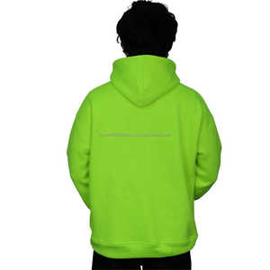 Sudadera con Capucha de Felpa Técnica Amarillo Neón Esencial para Hombre, Sin Aranceles, Mezcla de Algodón Premium, Cómoda y Personalizable - Product Image 4