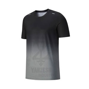 Camiseta de gimnasio de punto para hombre con estampado de pantalla personalizado de alta elasticidad Tie Dye, ropa de calle de moda, camisas de manga corta - Product Image 3