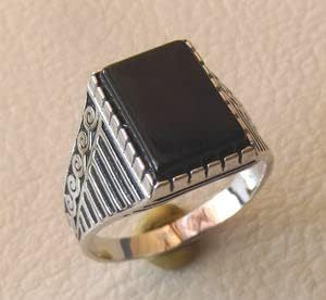 Anillo de Plata de Ley 925 con Piedra Preciosa de Ónice Negro Natural para Hombre, Regalo de Cumpleaños de Diciembre, Día del Padre, Navidad - Product Image 2