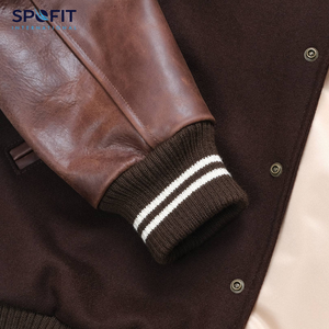 Veste de baseball varsity à logo personnalisé, col montant, broderie sur le devant, hiver, homme, design imprimé personnalisé - Product Image 6