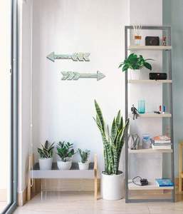 Flechas decoración de pared juego de madera de 2 granja flecha azul signo decorativo rústico hogar pared colgante decoración hogar sala de estar comedor - Product Image 4