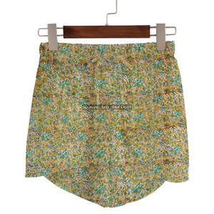 Nuevos pantalones cortos de algodón con estampado de bloques para mujer, estilo baby doll, para verano, colección de playa para chicas - Product Image 6