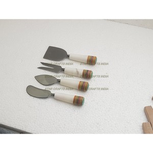 Comprar alta calidad cuchillo cuchara tenedor cubiertos de oro 4 piezas de acero inoxidable juegos de cubiertos al por mayor cocina de metal de acero - Product Image 5