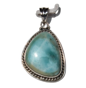 สร้อยคอจี้เงินแท้ประดับพลอยลาริมาร์ทรงหยดน้ำสำหรับผู้ชาย งานแฮนด์เมด เครื่องประดับสุดหรู ของขวัญที่สมบูรณ์แบบจาก Rudra Gems สไตล์โบฮีเมียน - Product Image 5