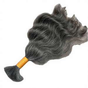 Extensions de cheveux humains afro crépus bouclés de haute qualité, disponibles dans toutes les couleurs, bruts, indiens, en vrac, à double trame, micro-torsadés pour tressage - Product Image 2