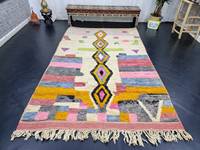 Auténtica Alfombra Marroquí Boujaad 5x8, Hecha a Mano, de Lana Bereber Rosa, Estilo Boho Chic, Alfombras y Conjuntos de Alfombras Elegantes y Acogedoras
