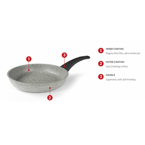 Made in Italy Non-Stick <b>Wok</b> with Bakelite Handles Granite Induction Cookware Includes Pentole Induzione Pots No Lid - Product Image 3