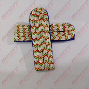 Épaulettes tactiques de luxe en coton de soie brodé de haute qualité, couleur personnalisée, avec rembourrage en cordon Mylar pour uniforme - Product Image 1