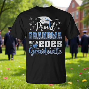 Proud Grandma Of A 2025 Graduate T-Shirt <b>Graduation</b> <b>Gift</b> For Grandma Short Sleeve Crew Neck Unisex Adult - Product Image 2