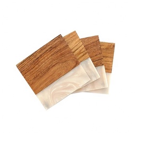 Posavasos de resina de madera de Acacia epoxi cuadrado personalizable de alta calidad decoración de Mesa Económica y accesorio de alfombrilla - Product Image 4