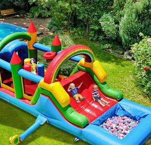บ้านลมเป่าลม PVC ขนาด 25 ฟุต พร้อมสไลเดอร์น้ำและบ่อบอล สำหรับใช้ในบ้านและนอกบ้าน สนามเด็กเล่นกลางแจ้ง - Product Image 4