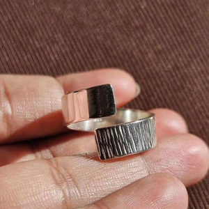 Anillo Espiral Ajustable de Plata de Ley 925, Joyería Minimalista Hecha a Mano para Mujer, Uso Diario, Regalo, Precio Directo de Fábrica - Product Image 1