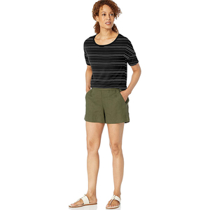 T-shirt décontracté pour femme, coupe ajustée, écologique, respirant, 100 % coton, manches courtes, tissu 280g - Product Image 2