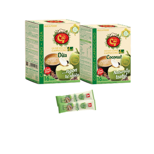 4in1กาแฟสำเร็จรูปคุณภาพสูงจากเวียดนามผสมคาปูชิโน่กับครีมน้ำตาลมะพร้าวและรสช็อกโกแลต (hucafood) - Product Image 2