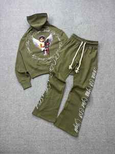 Ensemble de survêtement de jogging surdimensionné personnalisé avec logo OEM de haute qualité, survêtement à capuche intégral zippé pour hommes - Product Image 3