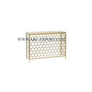 Table console en acier poli brillant forme rectangulaire Logo personnalisé meubles de bureau décor Table console pour décoration de fête - Product Image 4