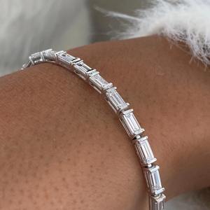 Top Seller IGI Certified <b>Baguette</b> VVS Lab Grown Diamond Gold Plated 925 Sterling Silver <b>Bracelet</b> Fine Fashion Luxury Jewelry - Product Image 4