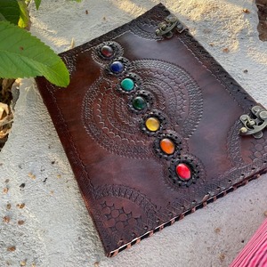 สมุดหนังสลักลายนูนหินจักระ10x7เจ็ดสมุดงานทำมือหนังสือเงาสมุดสำนักงานไดอารี่บทกวีของวิทยาลัย - Product Image 1