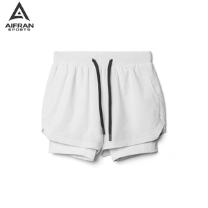 Pantalones Cortos Deportivos Aifran para Hombre con Bolsillos con Cremallera, Secado Rápido, para Gimnasio, Entrenamiento, con Logotipo Personalizado, de Malla - Product Image 3