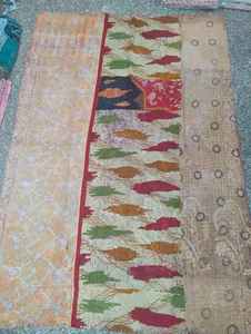 100% algodón hecho a mano Reversible Kantha cosido a mano sostenible Kantha tradicional Vintage hecho a mano Boho Chic Kantha - Product Image 2