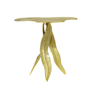 Table basse décorative de dessus de marbre blanc d'hôtel de luxe avec le support de feuille de finitions d'or pour des meubles modernes d'extrémité latérale de salon