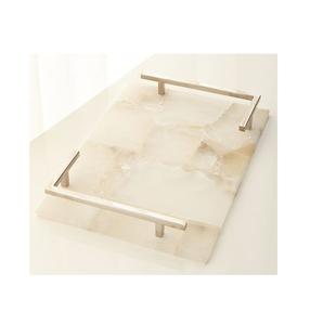 Fabrique et fournisseurs de plateau de service ramadan design classique plateau en marbre blanc et noir de haute qualité au prix le plus bas - Product Image 6