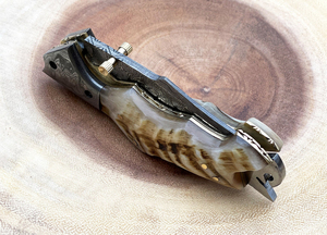 มีดเหล็กดามัสกัสแบบยึดสำหรับใช้ในครัวมีตัวเลือกโลโก้แบบกำหนดเองที่ทนทานผลิตในปากีสถาน - Product Image 2